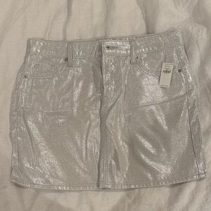 Old Navy Sparkling Silver Mini Skirt